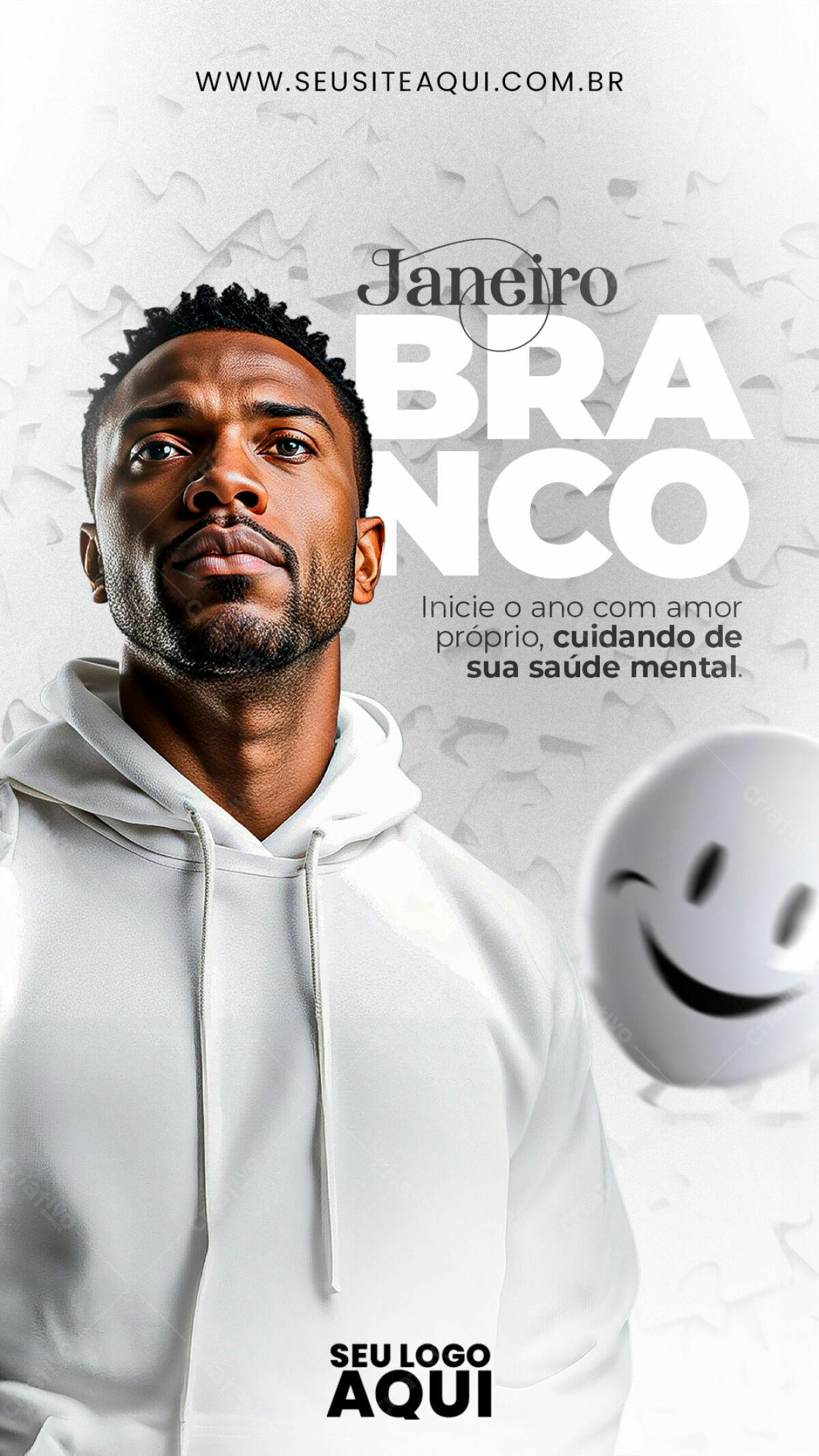 Flyer Janeiro Branco PSD Editável