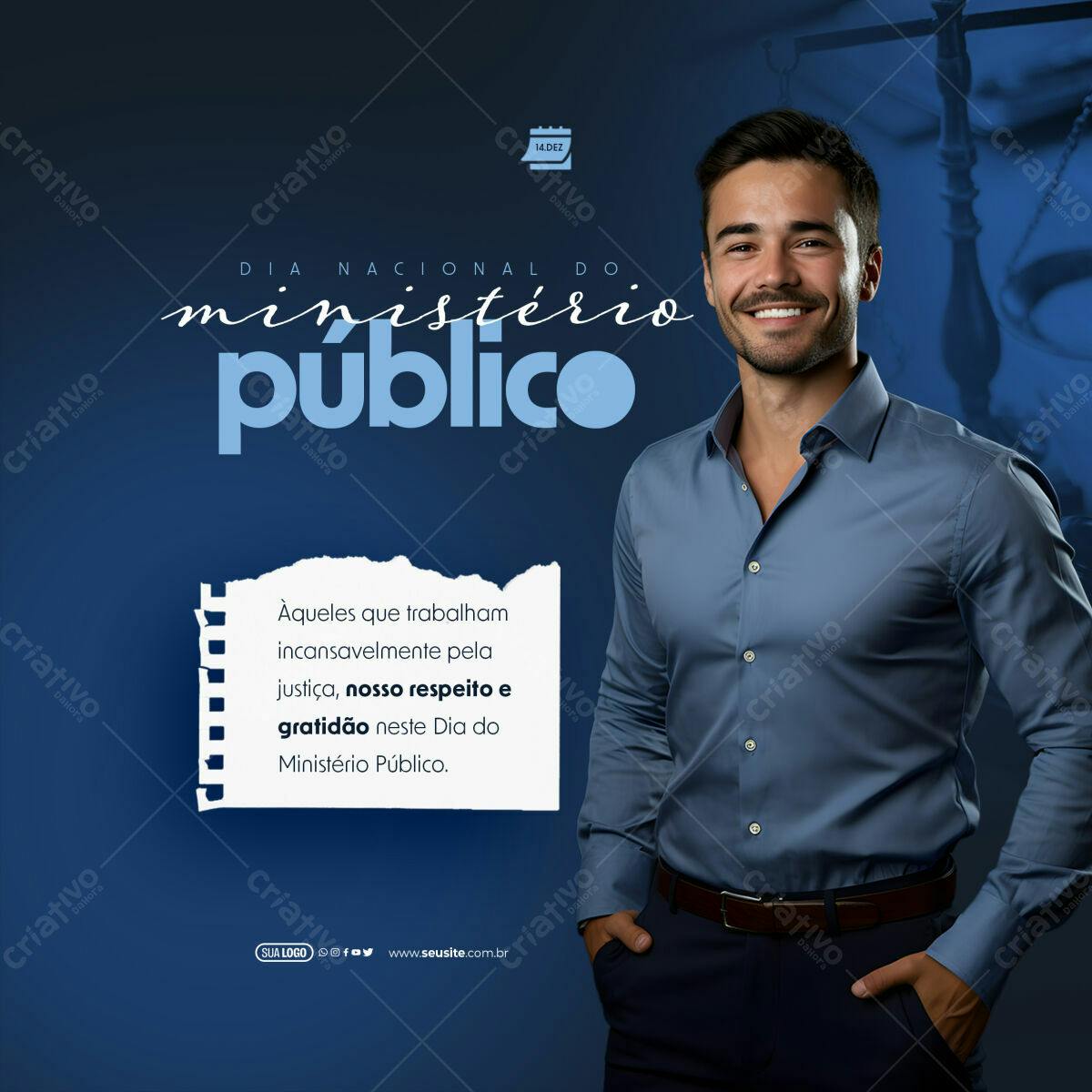Postagem Dia do Ministério Público PSD Editável