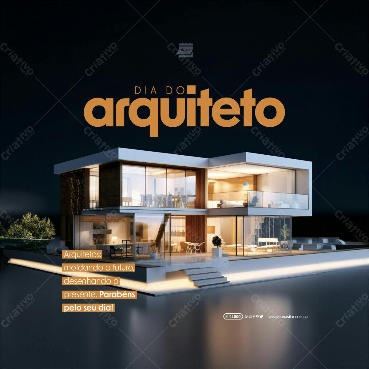 Postagem Dia do Arquiteto PSD Editável