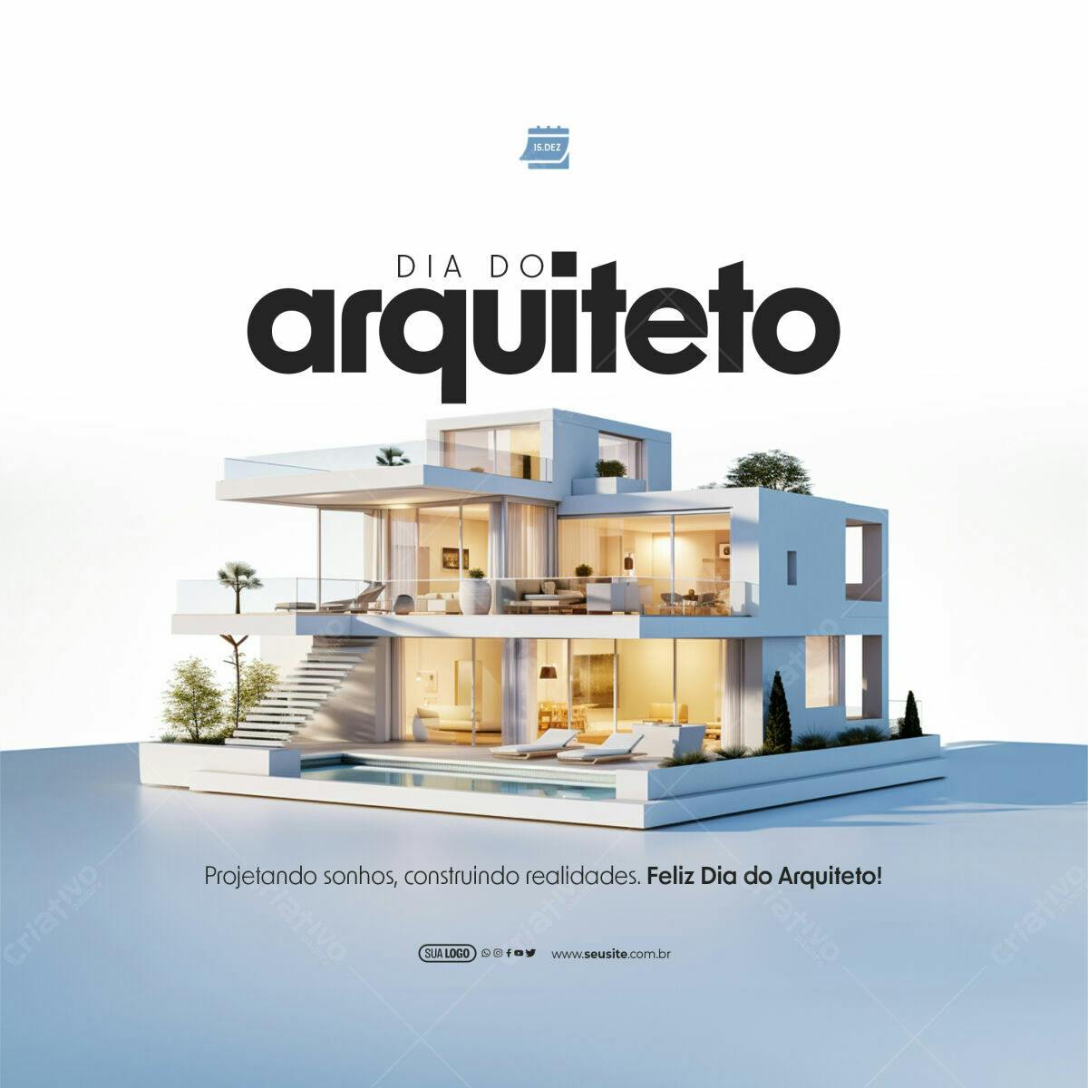 Postagem Dia do Arquiteto PSD Editável