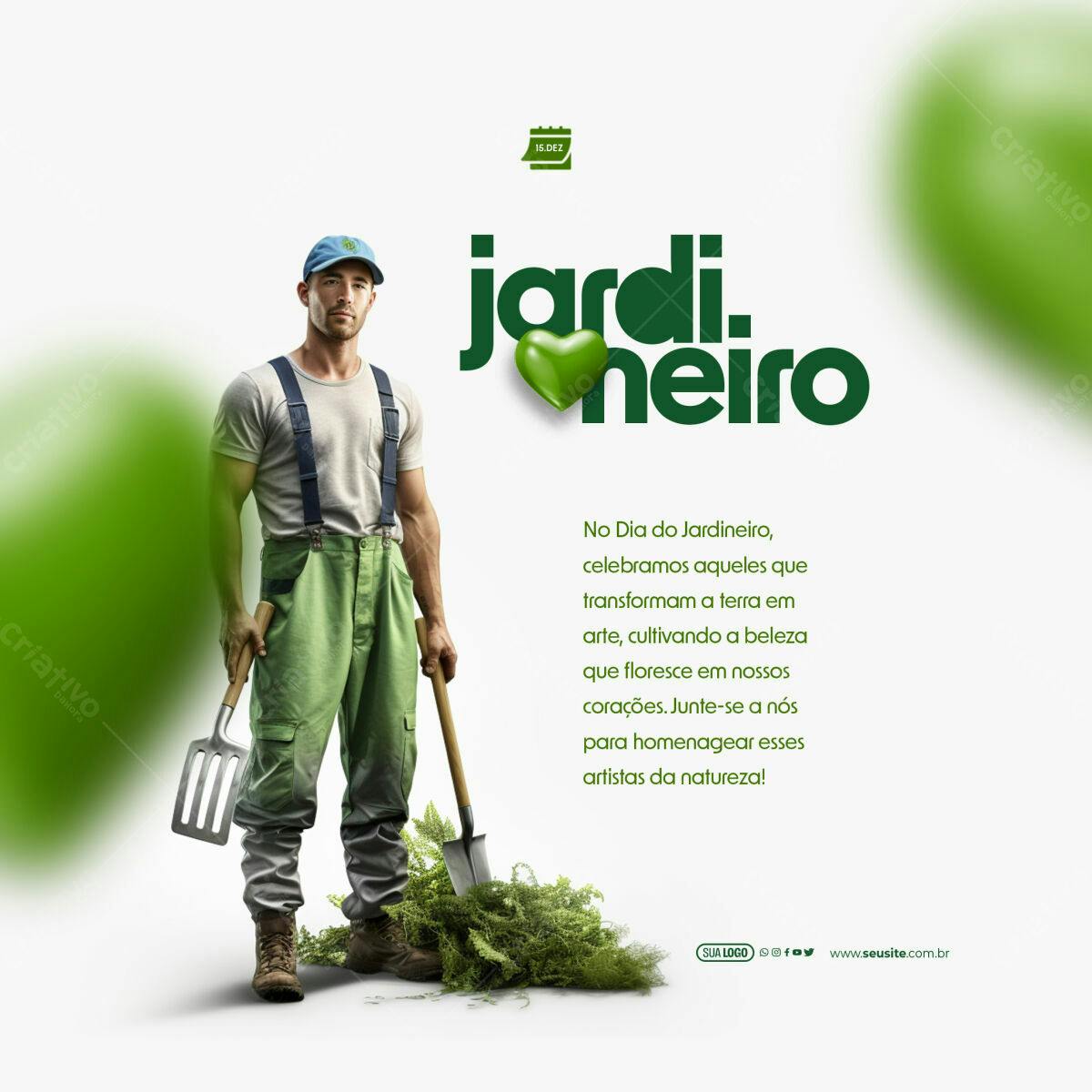 Flyer Dia do Jardineiro PSD Editável