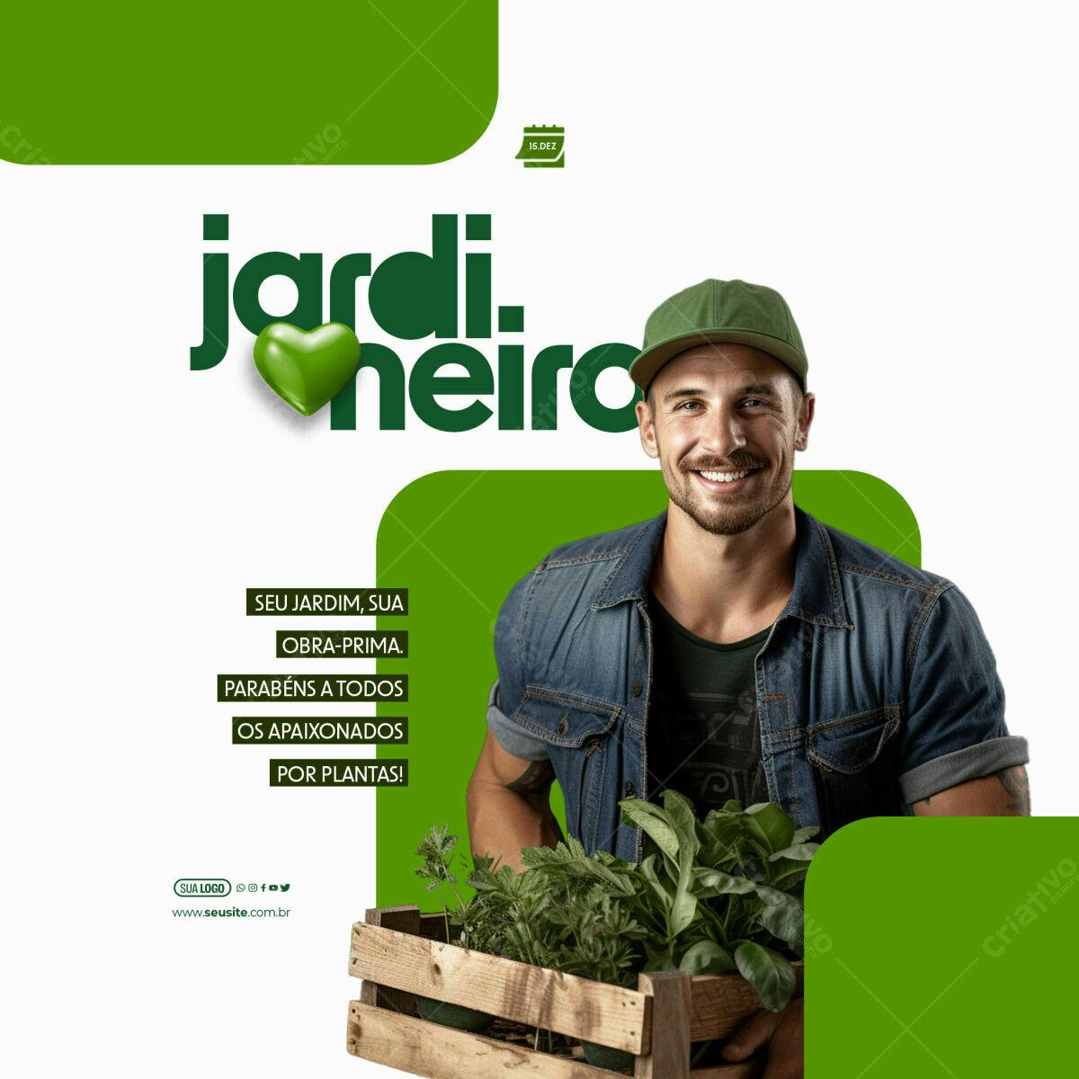 Postagem Dia do Jardineiro PSD Editável