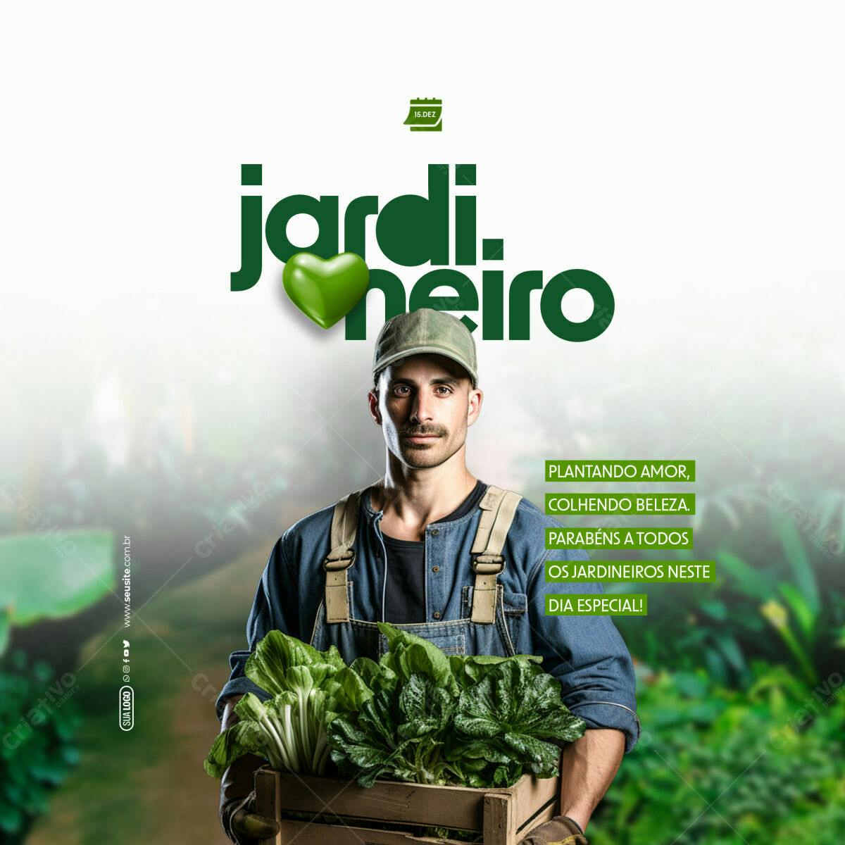 Flyer Dia do Jardineiro PSD Editável