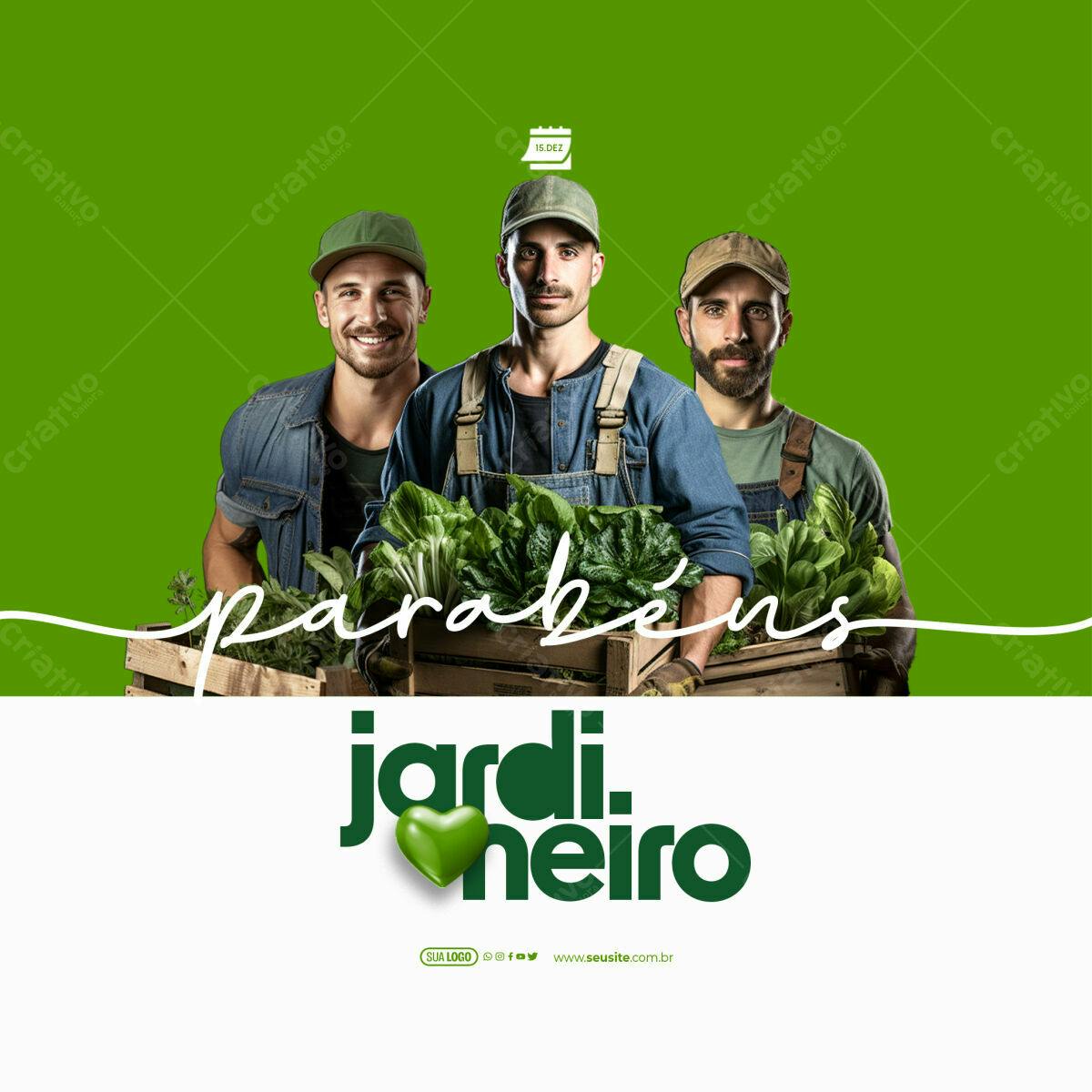 Postagem Dia do Jardineiro PSD Editável