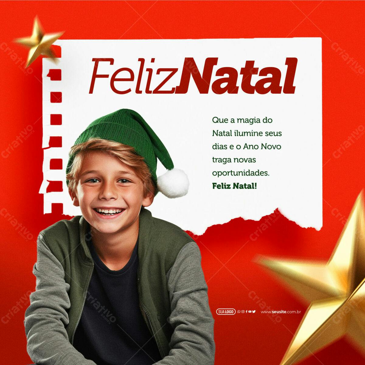 Postagem de Feliz Natal PSD Editável