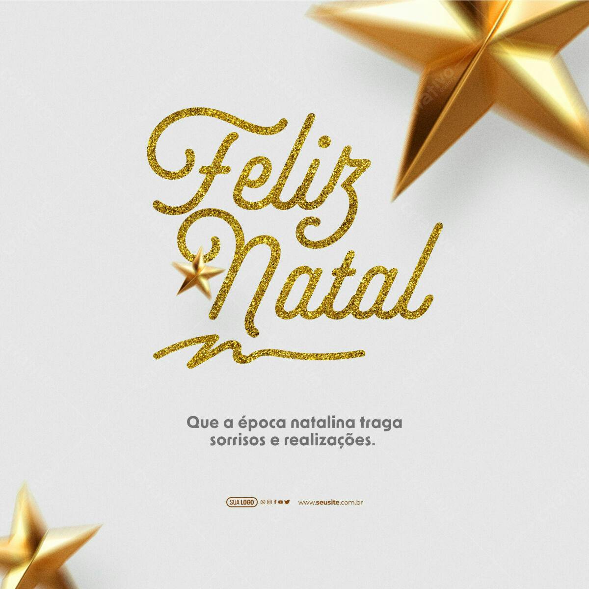 Post para Boas Festas Natal PSD Editável