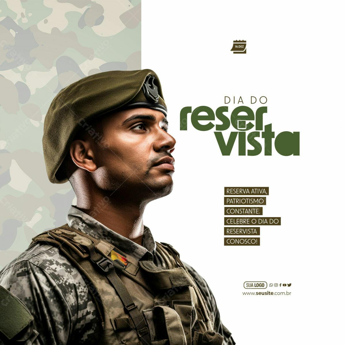 Post para o Dia do Reservista PSD Editável
