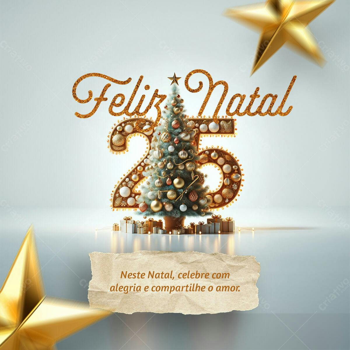 Postagem Natalina com Árvore 3D PSD Editável