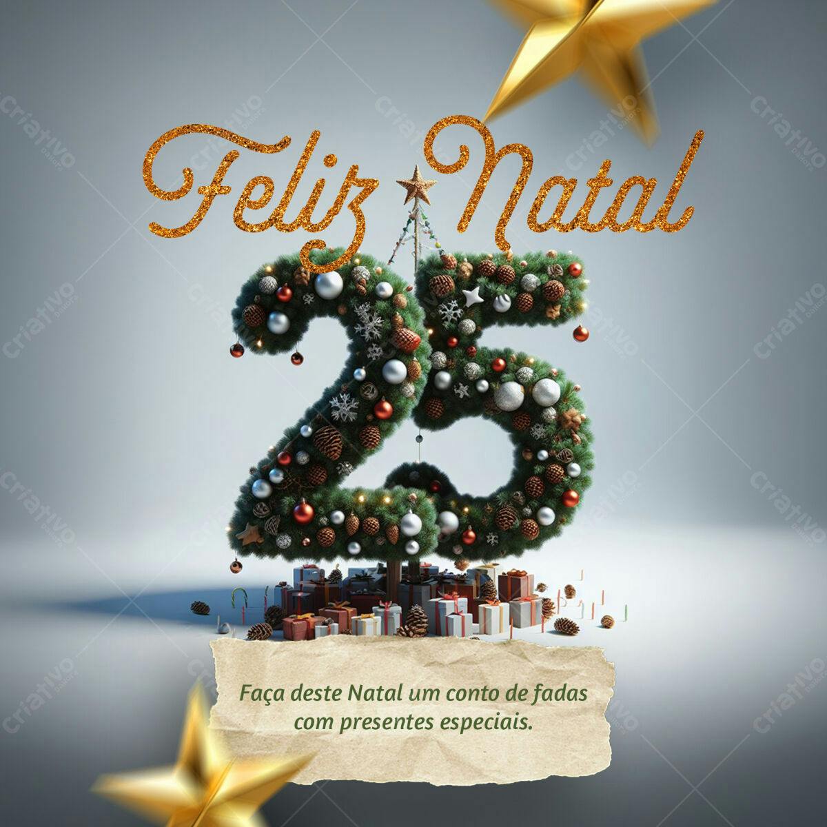 Postagem Natalina com Árvore 25 PSD Editável
