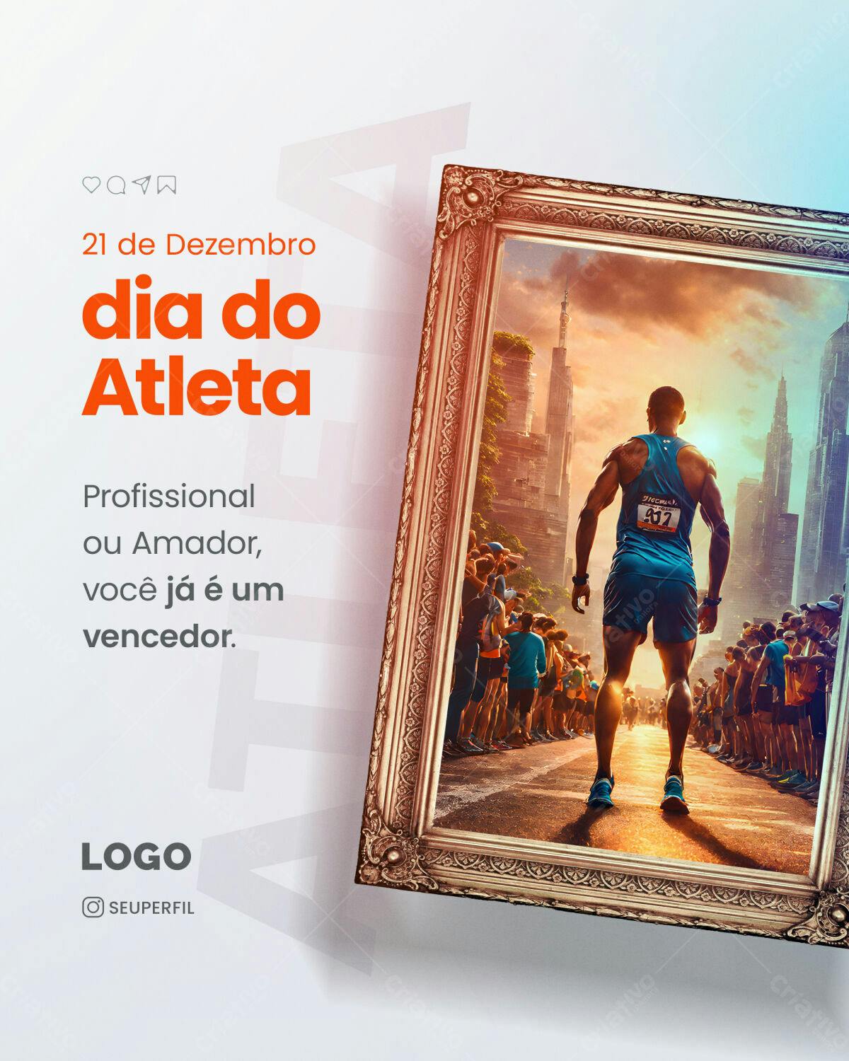 Post para Dia do Atleta PSD Editável