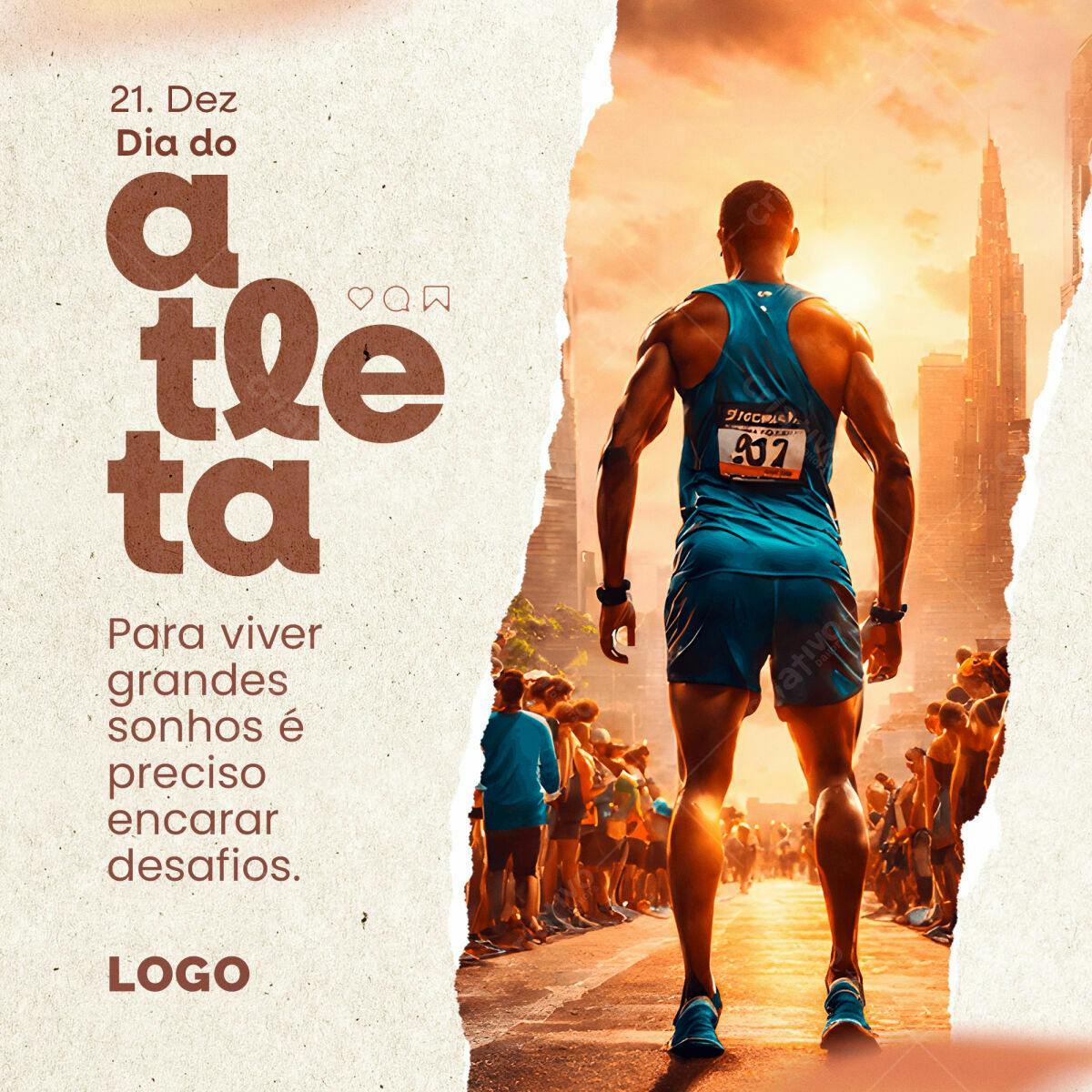 Post para Dia do Atleta PSD Editável