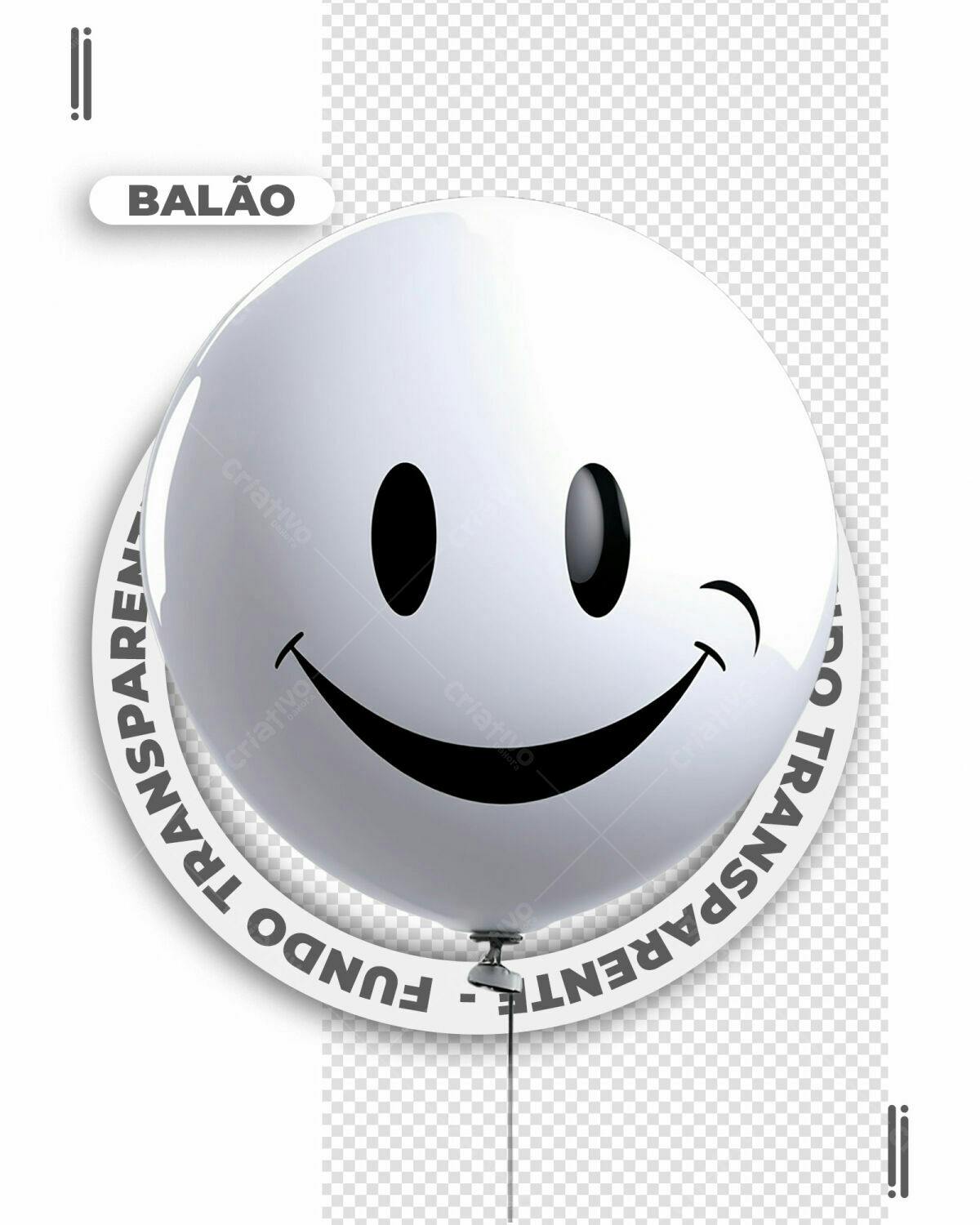 Balão com Carinha Feliz PSD Editável