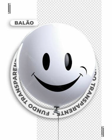 Bexiga | balão 3d branco | imagem sem fundo | psd editável