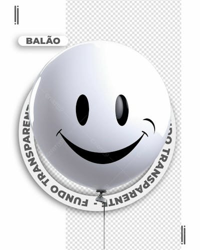 BEXIGA | BALÃO 3D BRANCO | IMAGEM SEM FUNDO | PSD EDITÁVEL