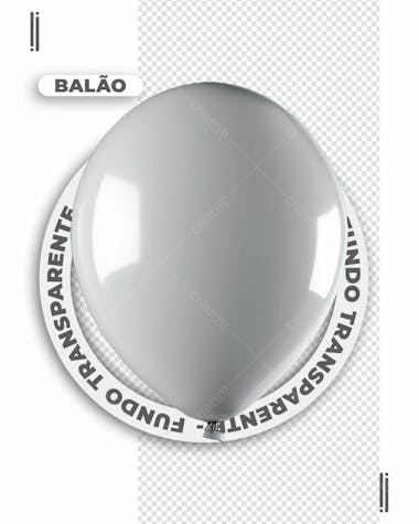 Bexiga | balão 3d branco | imagem sem fundo | psd editável