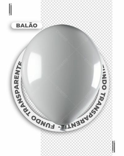 BEXIGA | BALÃO 3D BRANCO | IMAGEM SEM FUNDO | PSD EDITÁVEL