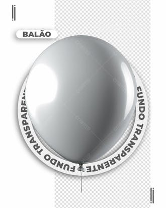 Bexiga | balão 3d branco | imagem sem fundo | psd editável