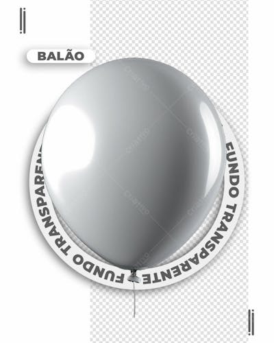 BEXIGA | BALÃO 3D BRANCO | IMAGEM SEM FUNDO | PSD EDITÁVEL