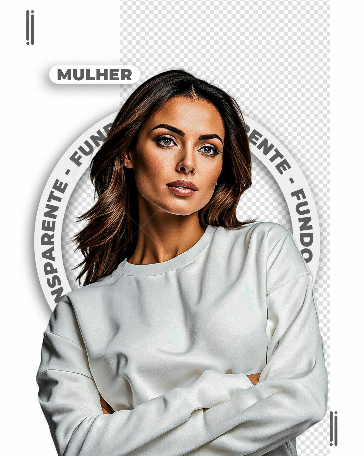 Mockup de Mulher com Moletom Branco PSD Editável