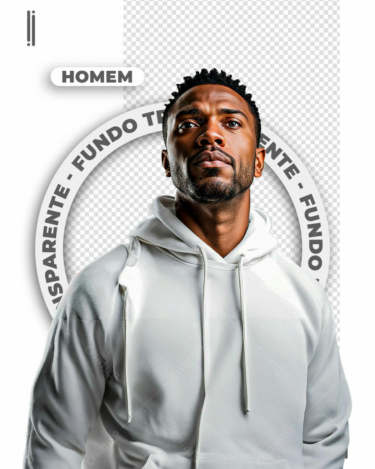 Mockup de Hoodie Branco Masculino PSD Editável