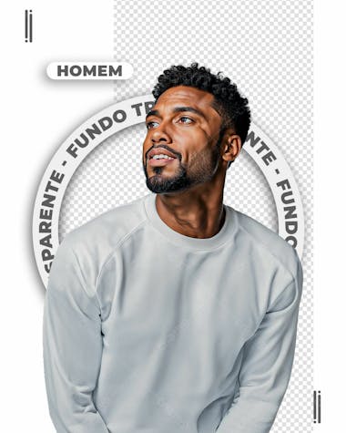 Homem com moleton branco | imagem sem fundo | psd editável