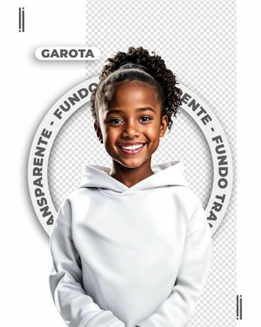 Garota com moleton branco | imagem sem fundo | psd editável