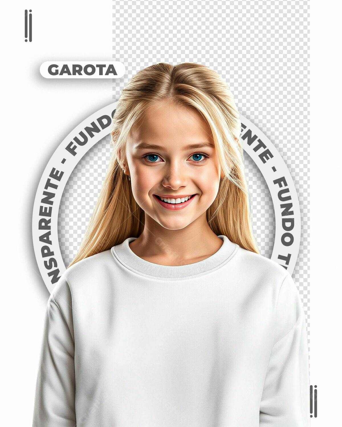Mockup Camiseta Branca para Garota PSD Editável
