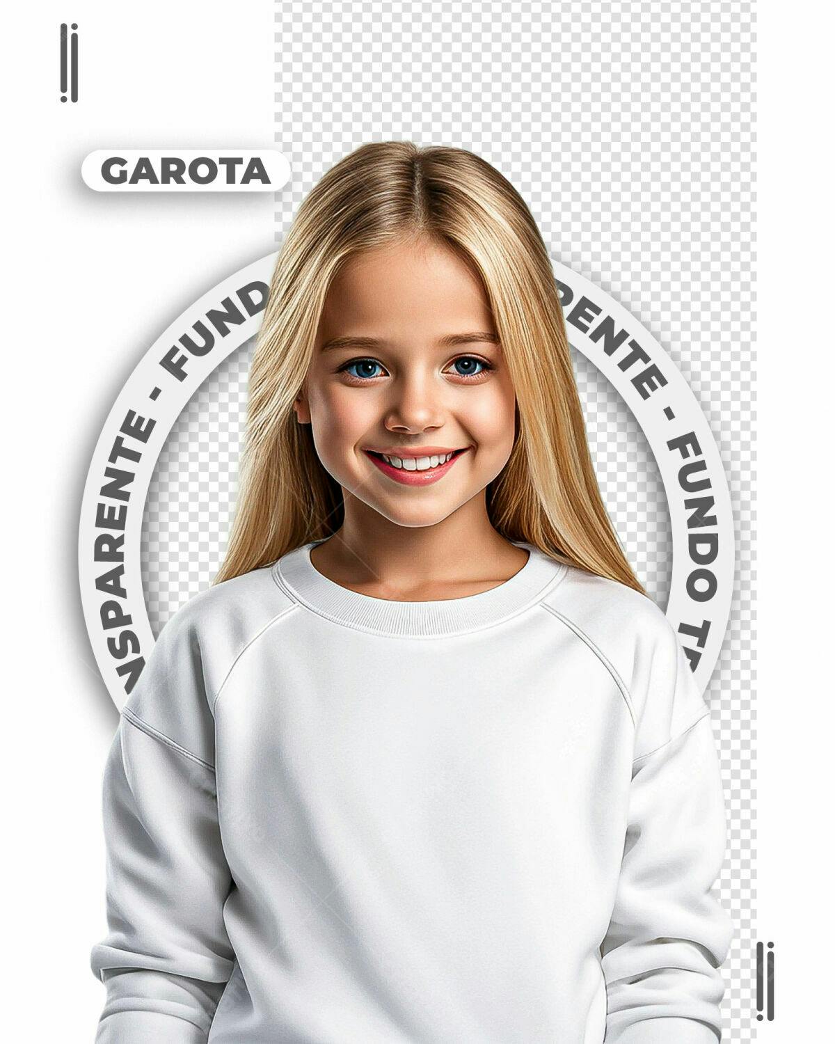 Mockup Moletom Branco para Crianças PSD Editável