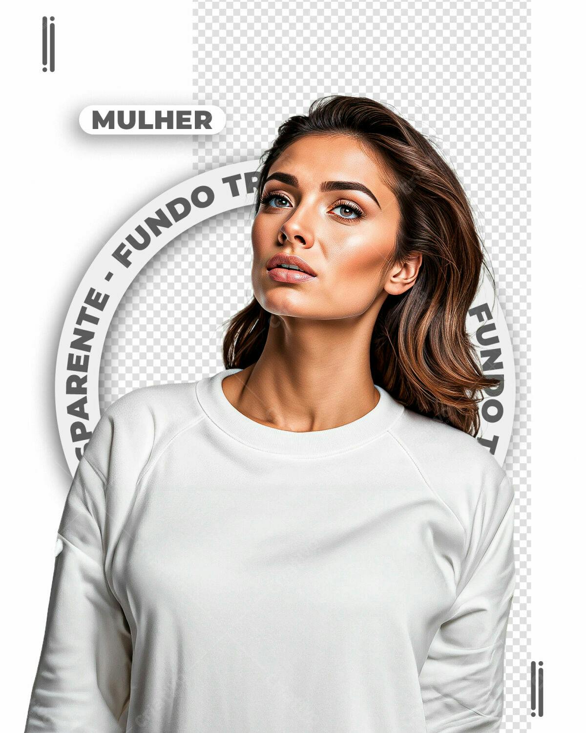 Mockup Camiseta Branca Feminina PSD Editável