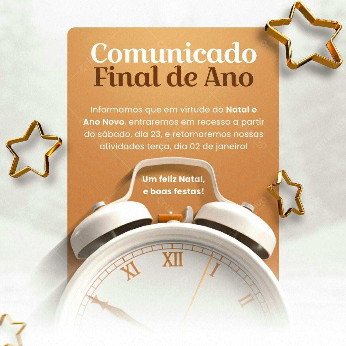 Comunicado Final de Ano PSD Editável