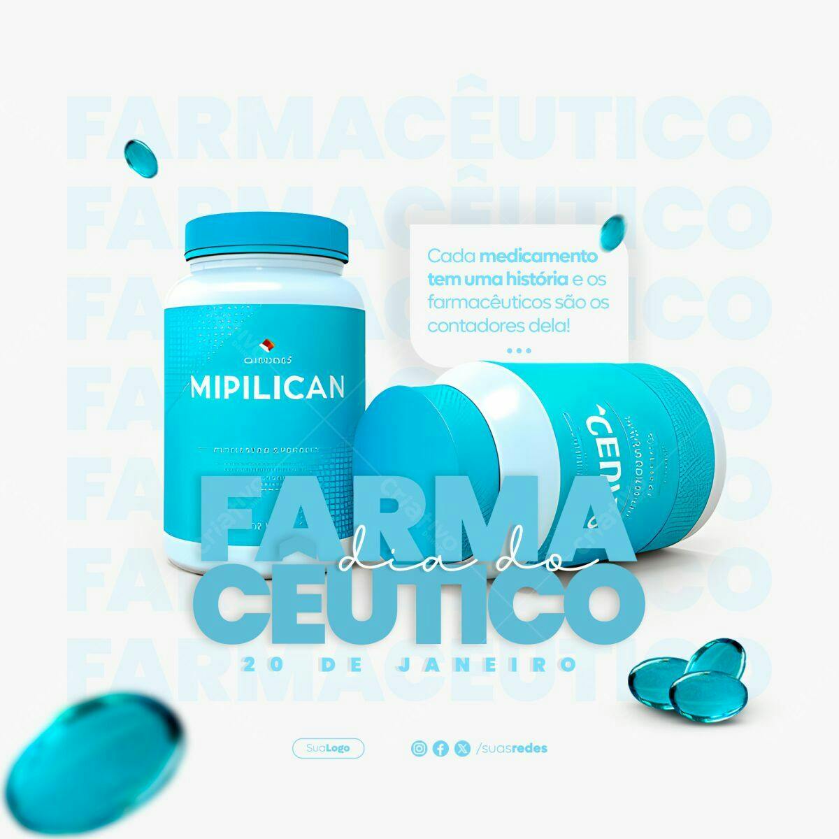 Post para Dia do Farmacêutico PSD Editável