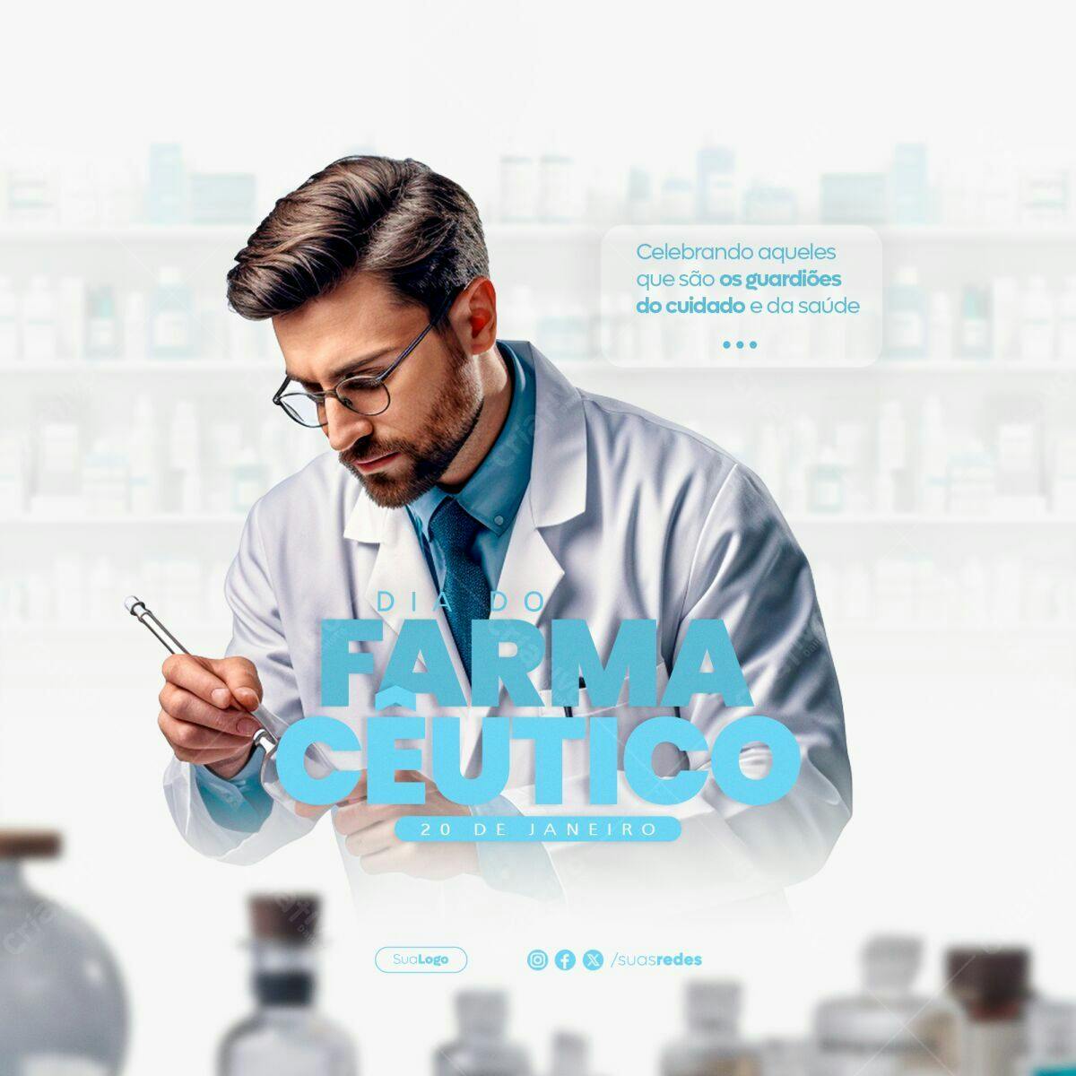 Post para Dia do Farmacêutico PSD Editável