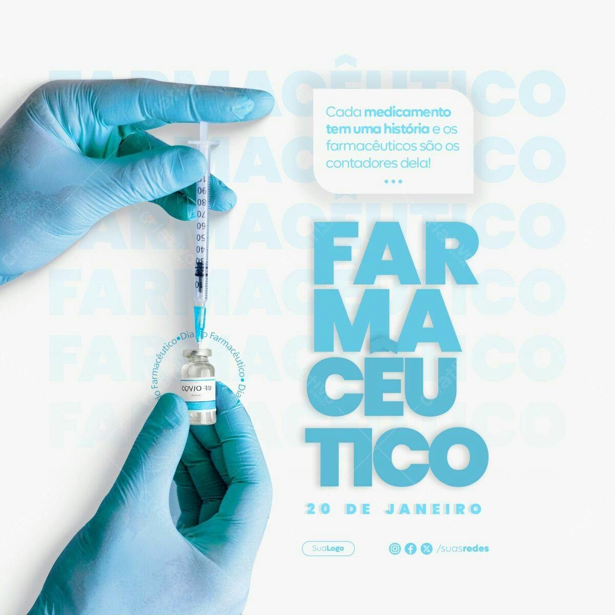 Post para Dia do Farmacêutico PSD Editável