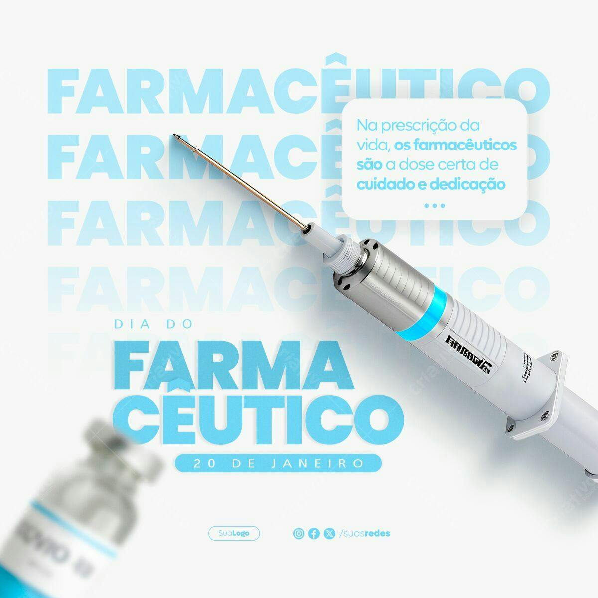 Flyer Dia do Farmacêutico PSD Editável