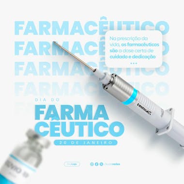 Dia do farmacêutico 20 de janeiro social media post