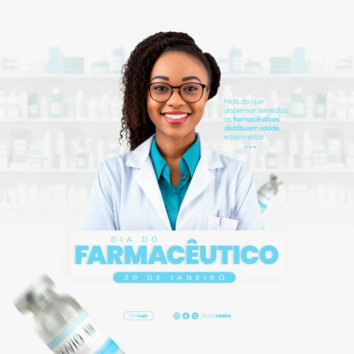 Postagem Dia do Farmacêutico PSD Editável