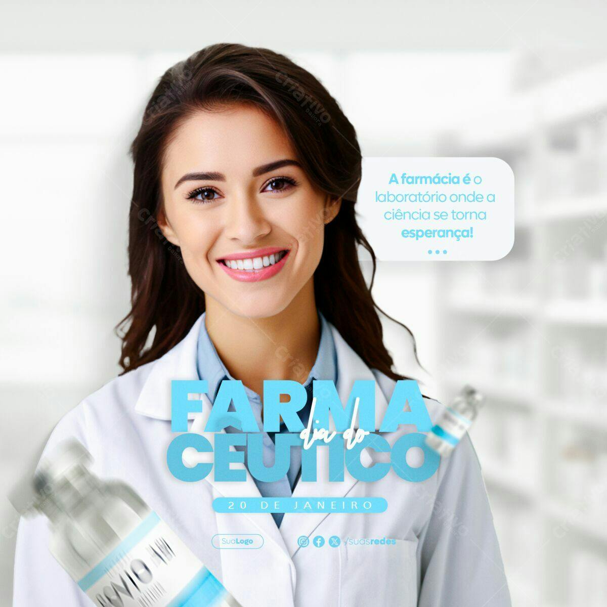 Post para Dia do Farmacêutico PSD Editável