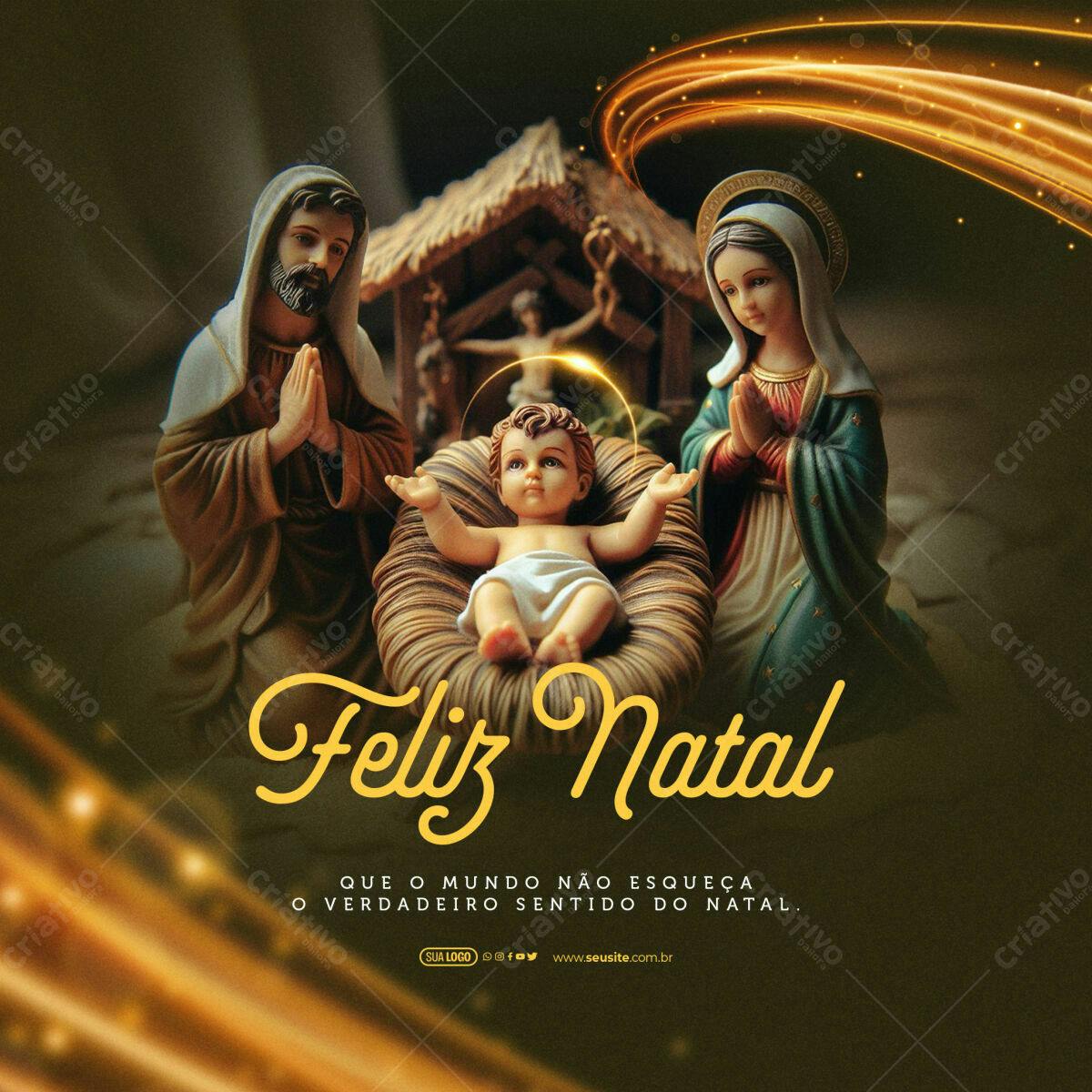 Postagem Natalina Sagrada Família PSD Editável