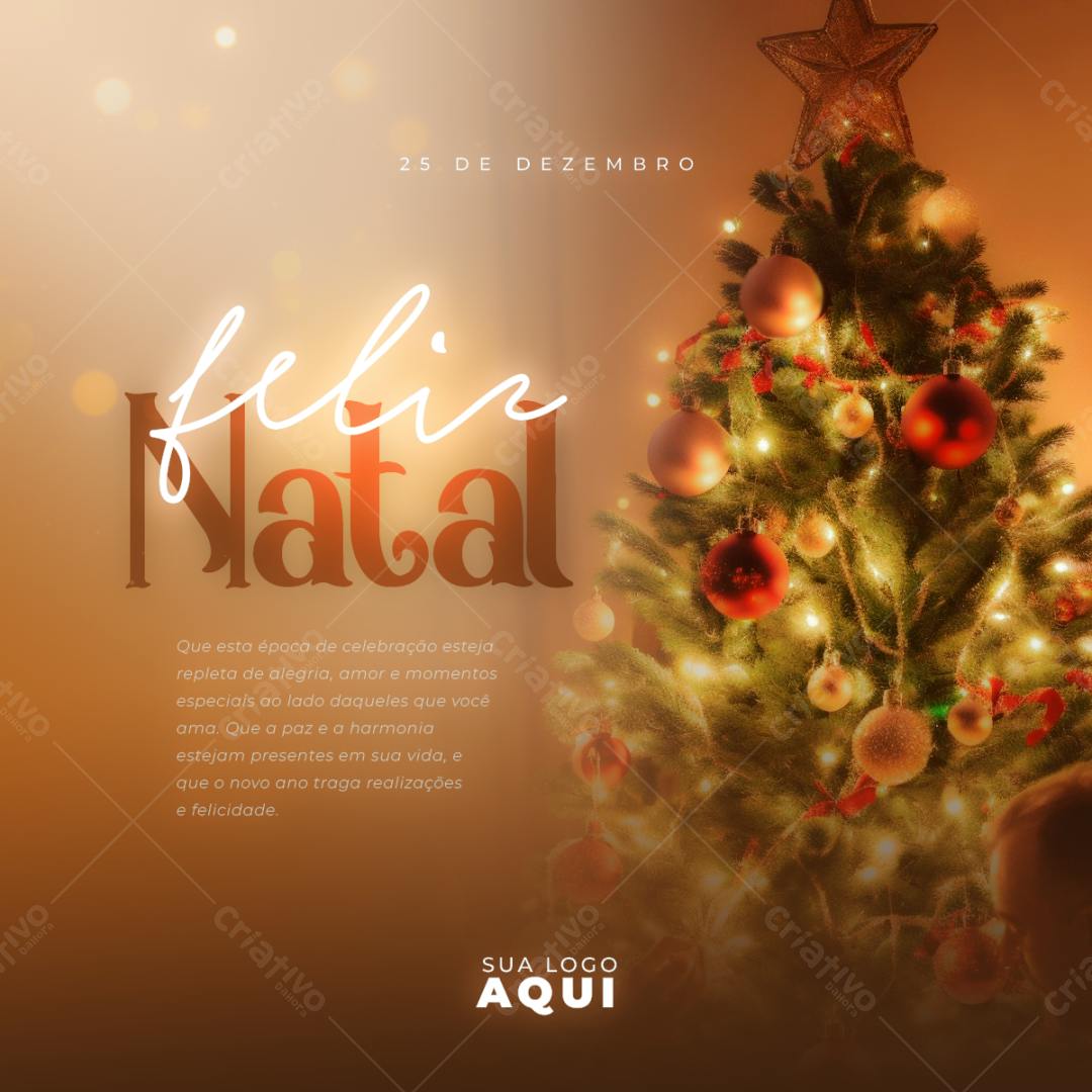 Postagem Natalina Feliz Natal PSD Editável