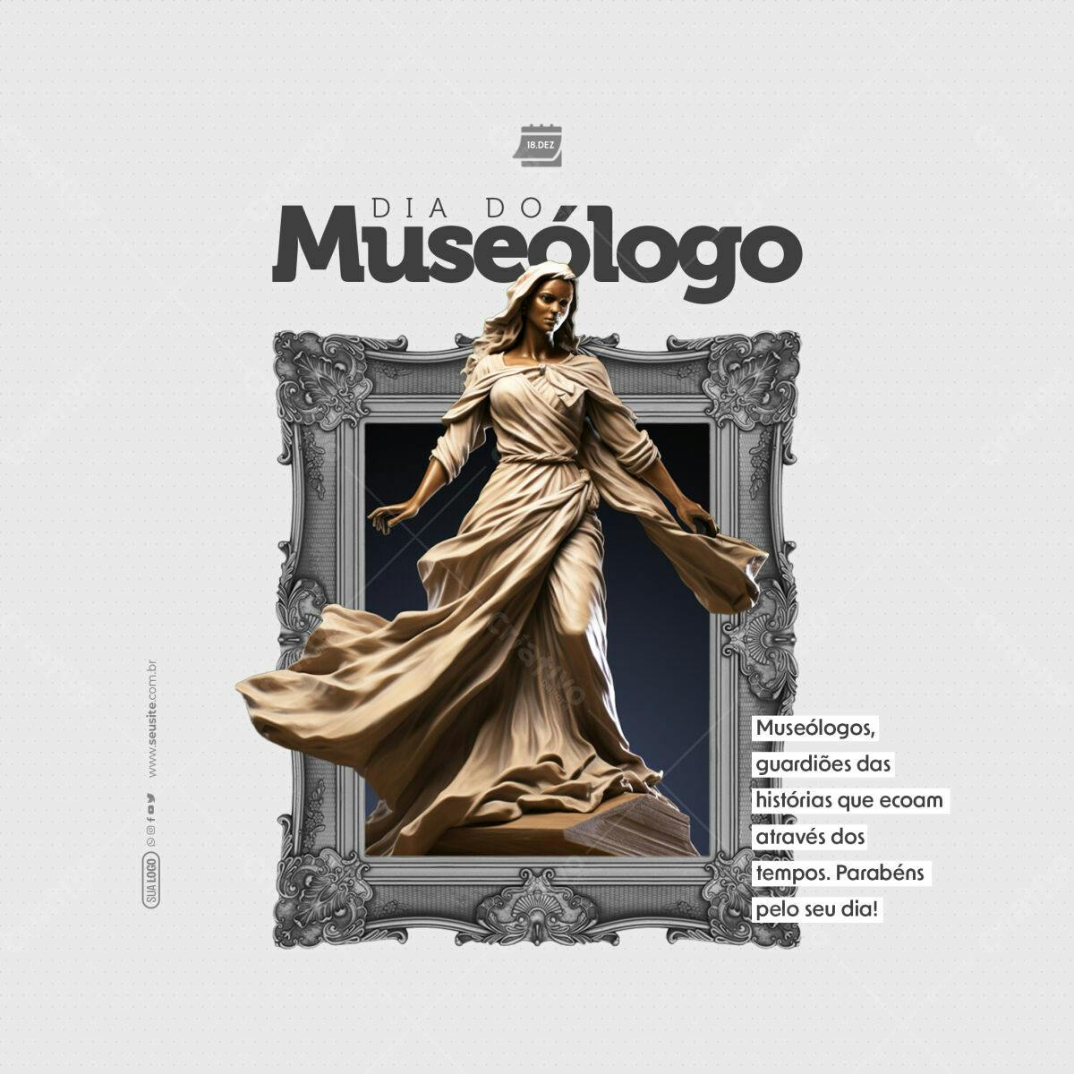Post para o Dia do Museólogo PSD Editável