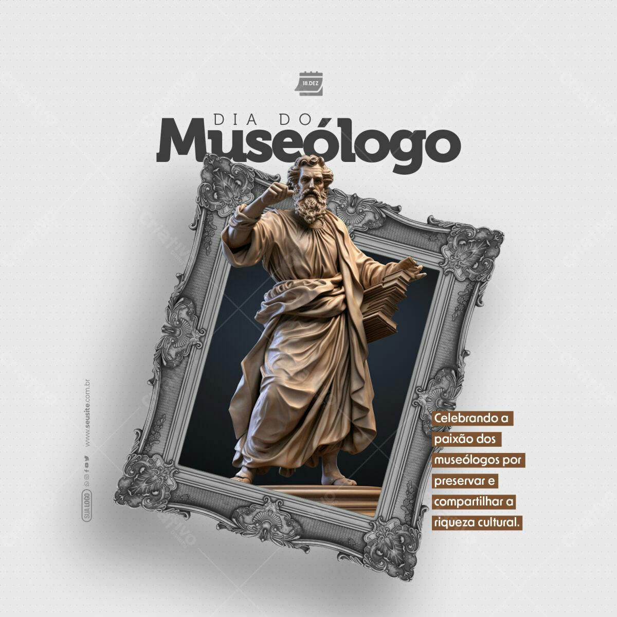 Flyer Dia do Museólogo PSD Editável