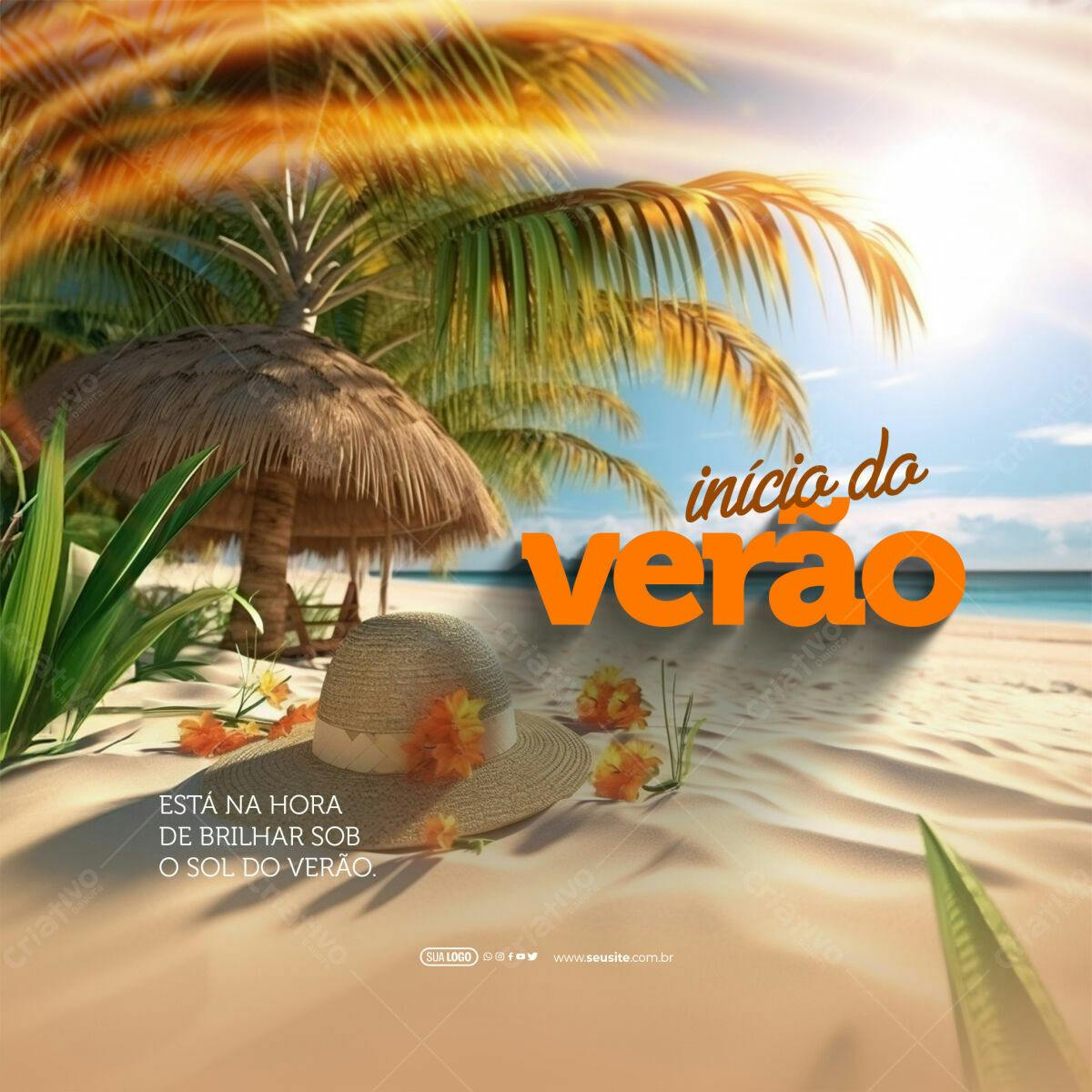 Postagem Início do Verão PSD Editável