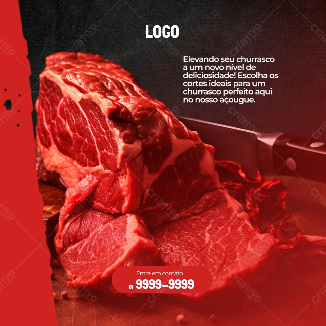 Post para Açougue PSD Editável