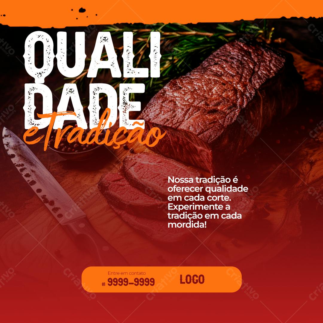 Post para Churrascaria PSD Editável