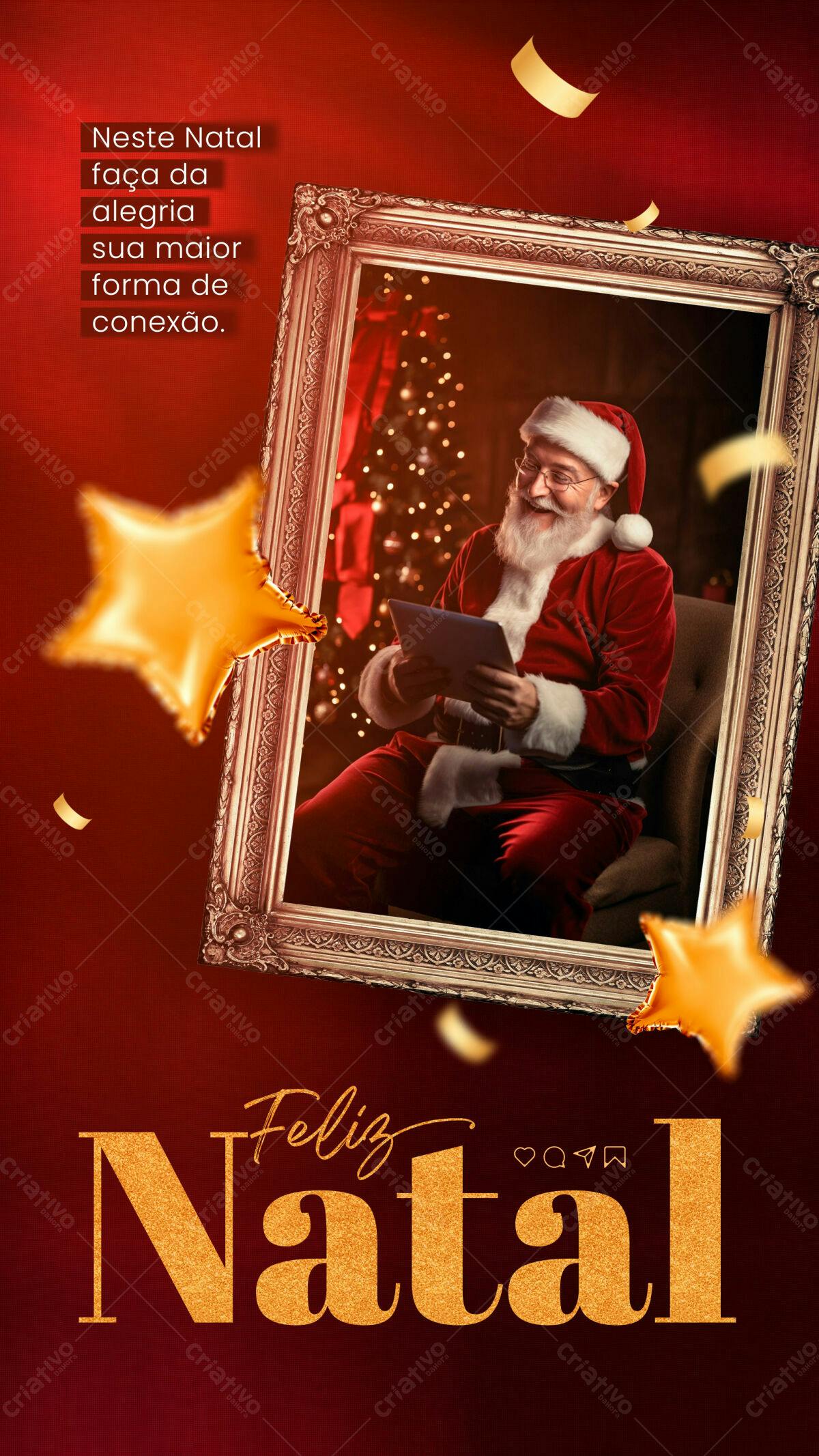 Postagem de Natal com Papai Noel PSD Editável