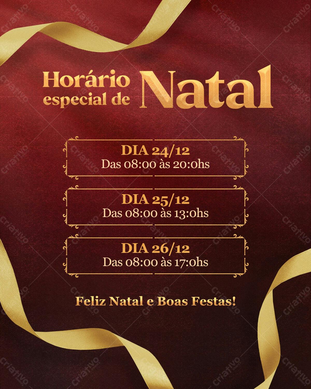 Flyer Horário de Natal PSD Editável
