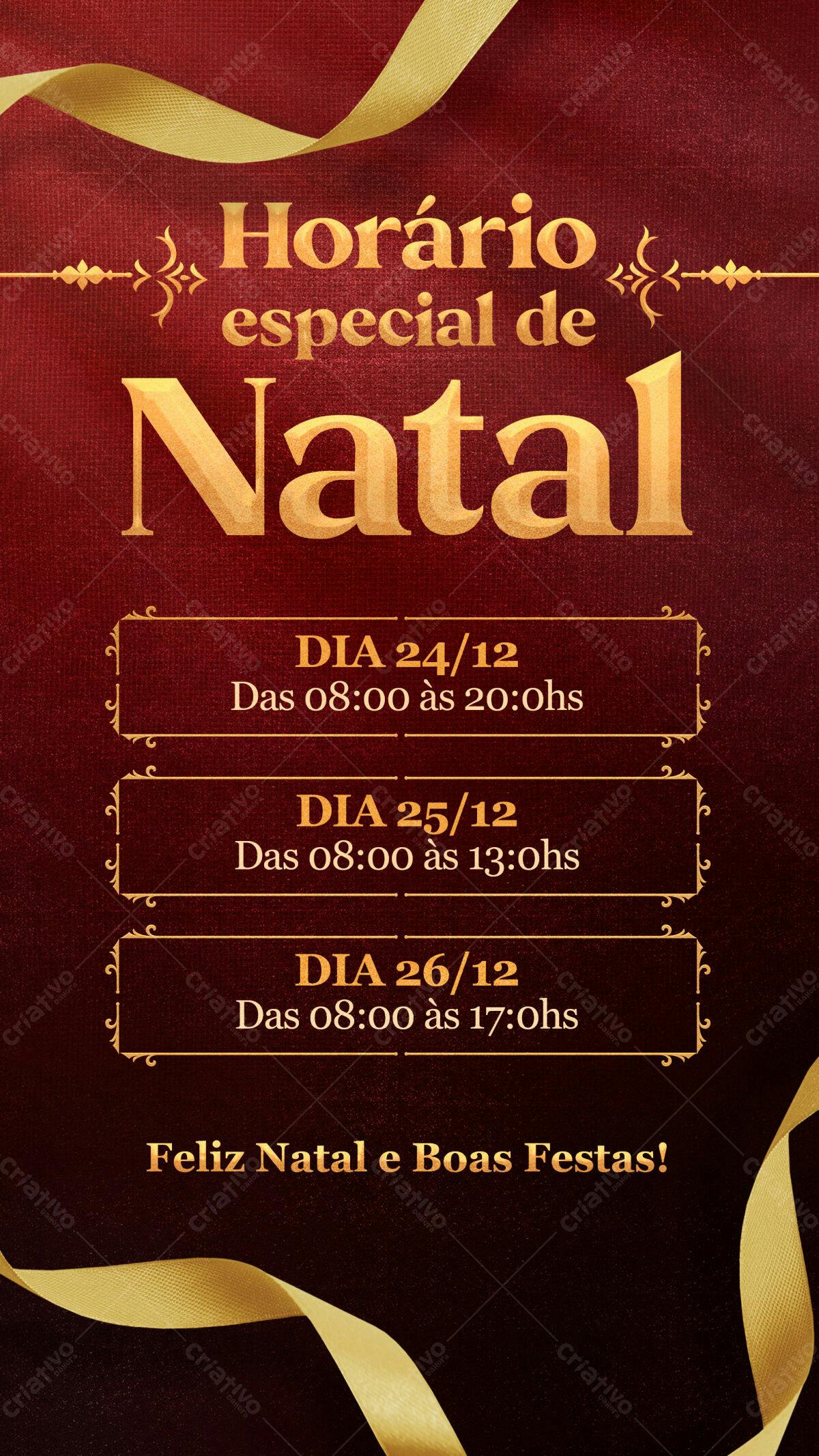 Flyer Horário de Natal PSD Editável