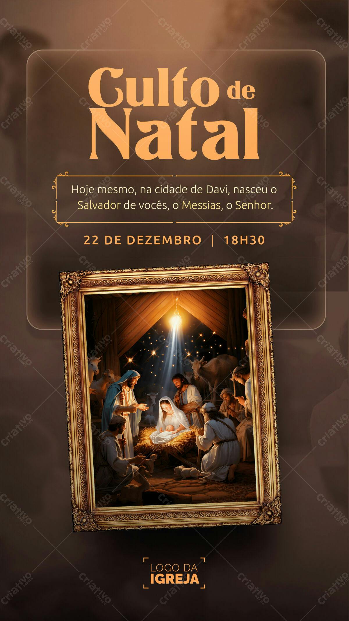 Flyer para Culto de Natal PSD Editável