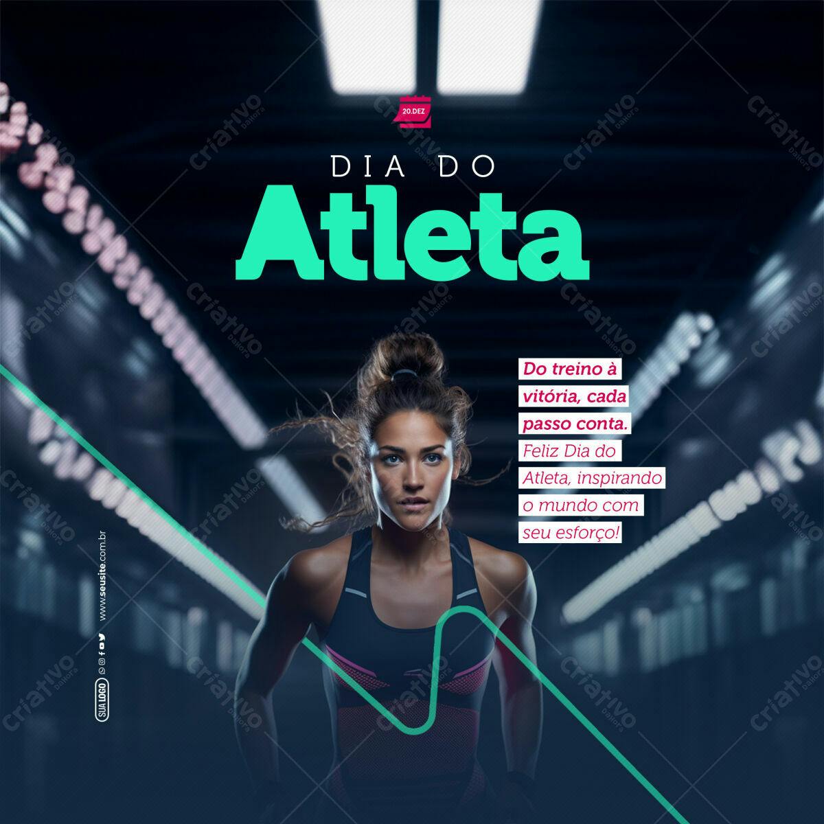 Post para o Dia do Atleta PSD Editável