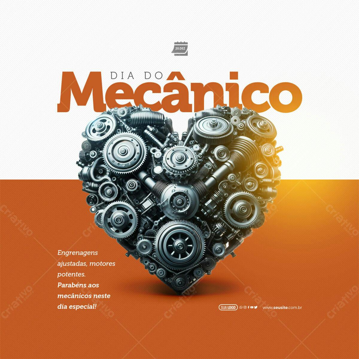 Postagem Dia do Mecânico PSD Editável